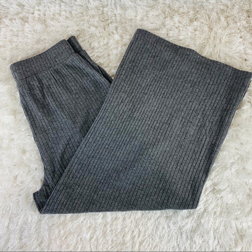 Dark Grey Ribbed Crop Lounge Pants Sz Small